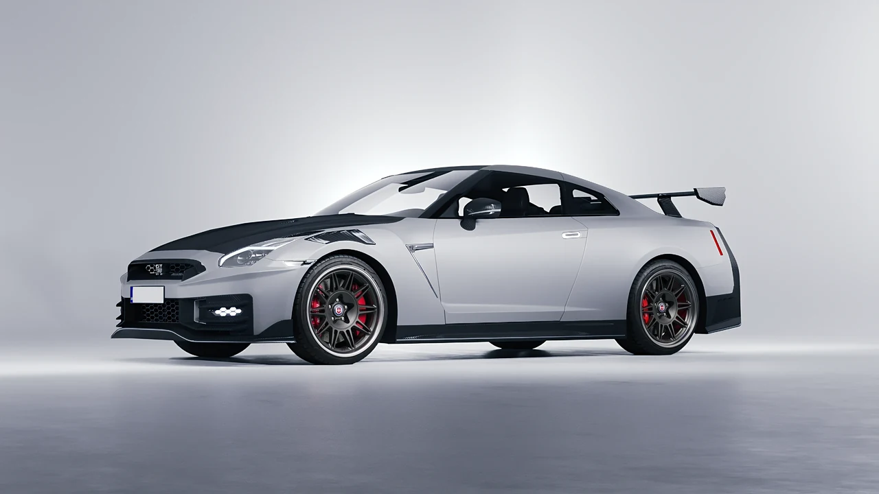 Nissan GT-R Nismo 2024 on HRE Performance Wheels 528 forged wheels, front three-quarter view