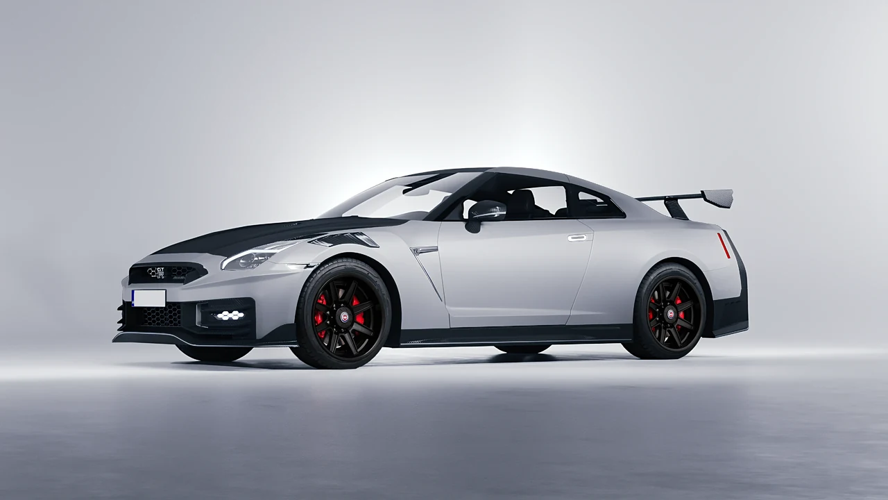 Nissan GT-R Nismo 2024 on HRE Performance Wheels HD188H forged wheels, front three-quarter view