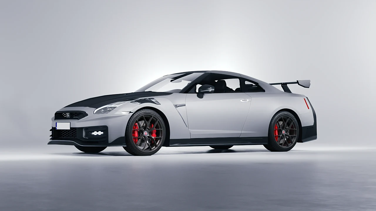 Nissan GT-R Nismo 2024 on HRE Performance Wheels R161-Lightweight forged wheels, front three-quarter view