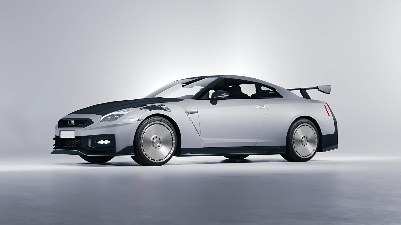 Nissan GT-R Nismo 2024 on RDB LA Zero forged wheels, front three-quarter view