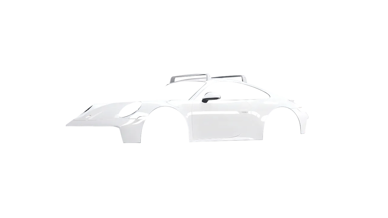 Porsche 911 Dakar 2023 wrapped in Gloss White (3M G10), front three-quarter view