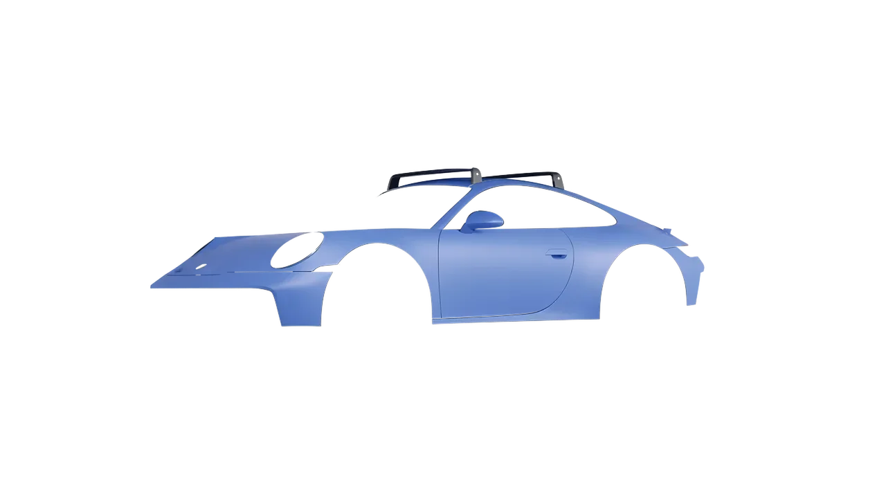 Porsche 911 Dakar 2023 wrapped in Dreamline Blue (Avery Dennison SW900-616-O), front three-quarter view