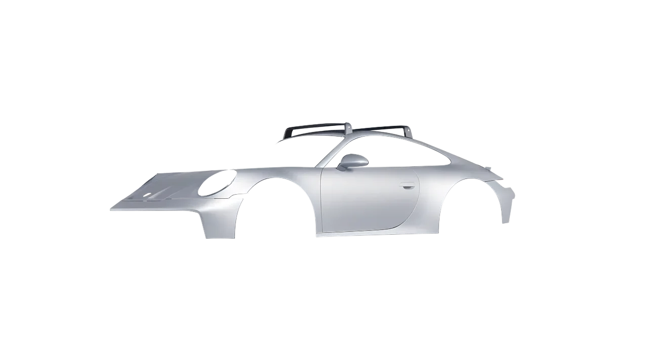 Porsche 911 Dakar 2023 wrapped in Matte Silver (3M M21), front three-quarter view