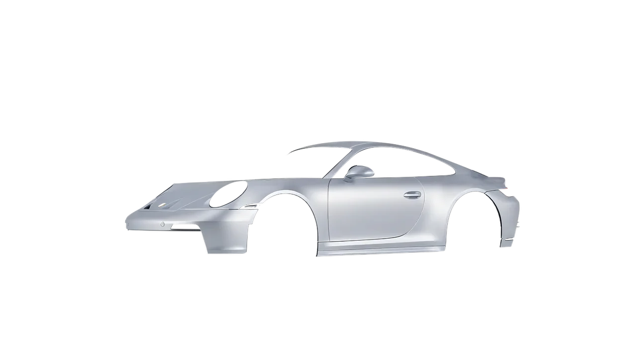 Porsche 911 GT3 2024 wrapped in Matte Silver (3M M21), front three-quarter view