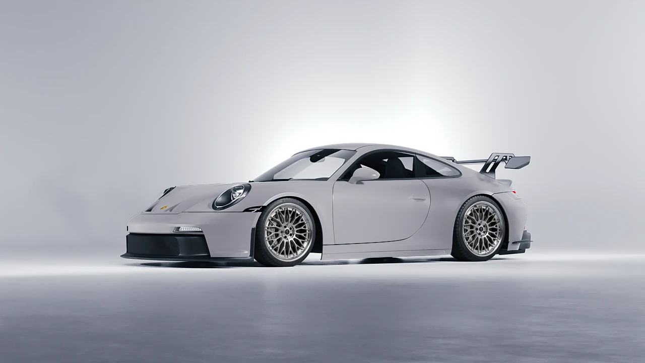 Porsche 911 GT3 2024 on RDB LA Signature forged wheels, front three-quarter view