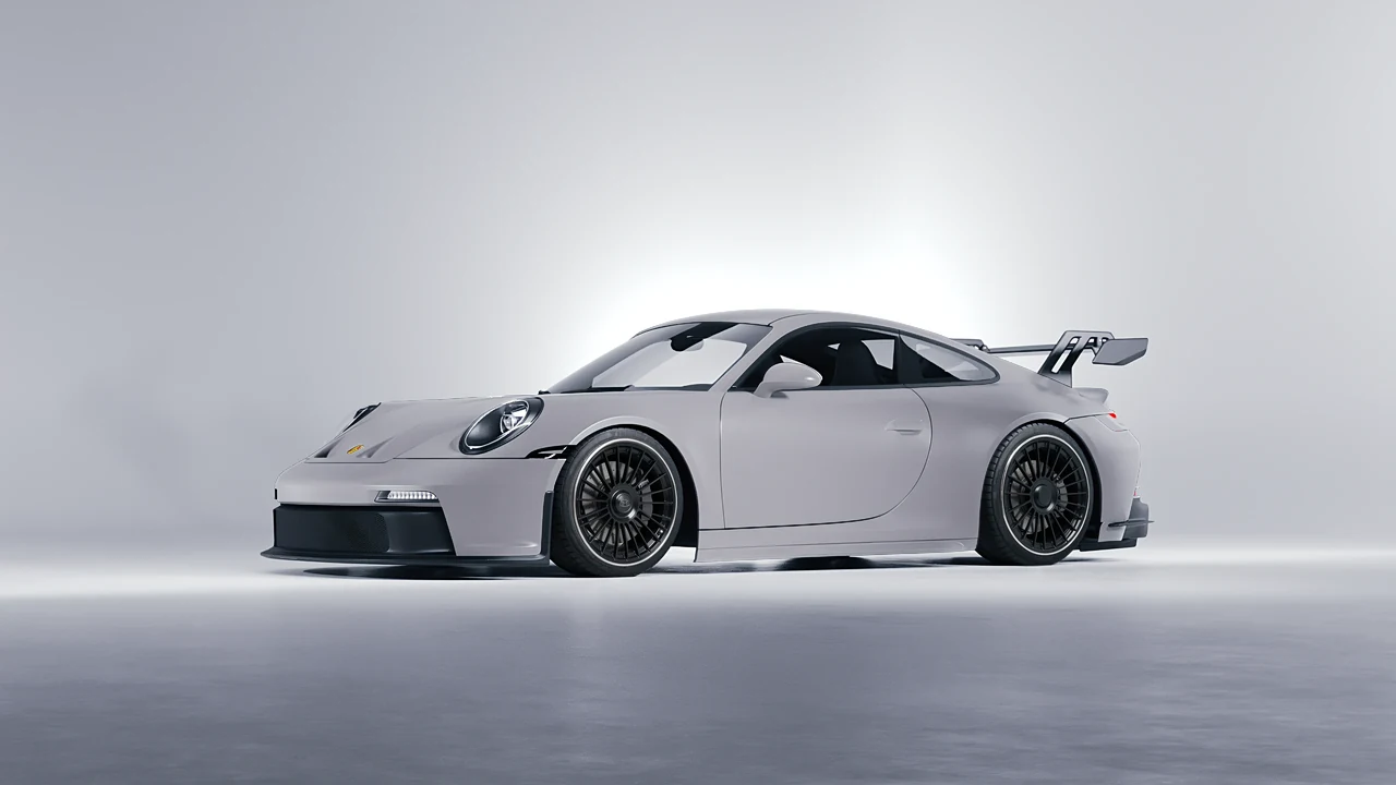 Porsche 911 GT3 2024 on RDB LA Twenty Two forged wheels, front three-quarter view