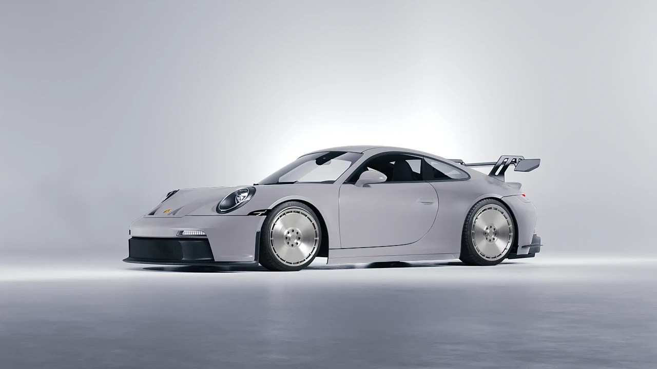 Porsche 911 GT3 2024 on RDB LA Zero forged wheels, front three-quarter view
