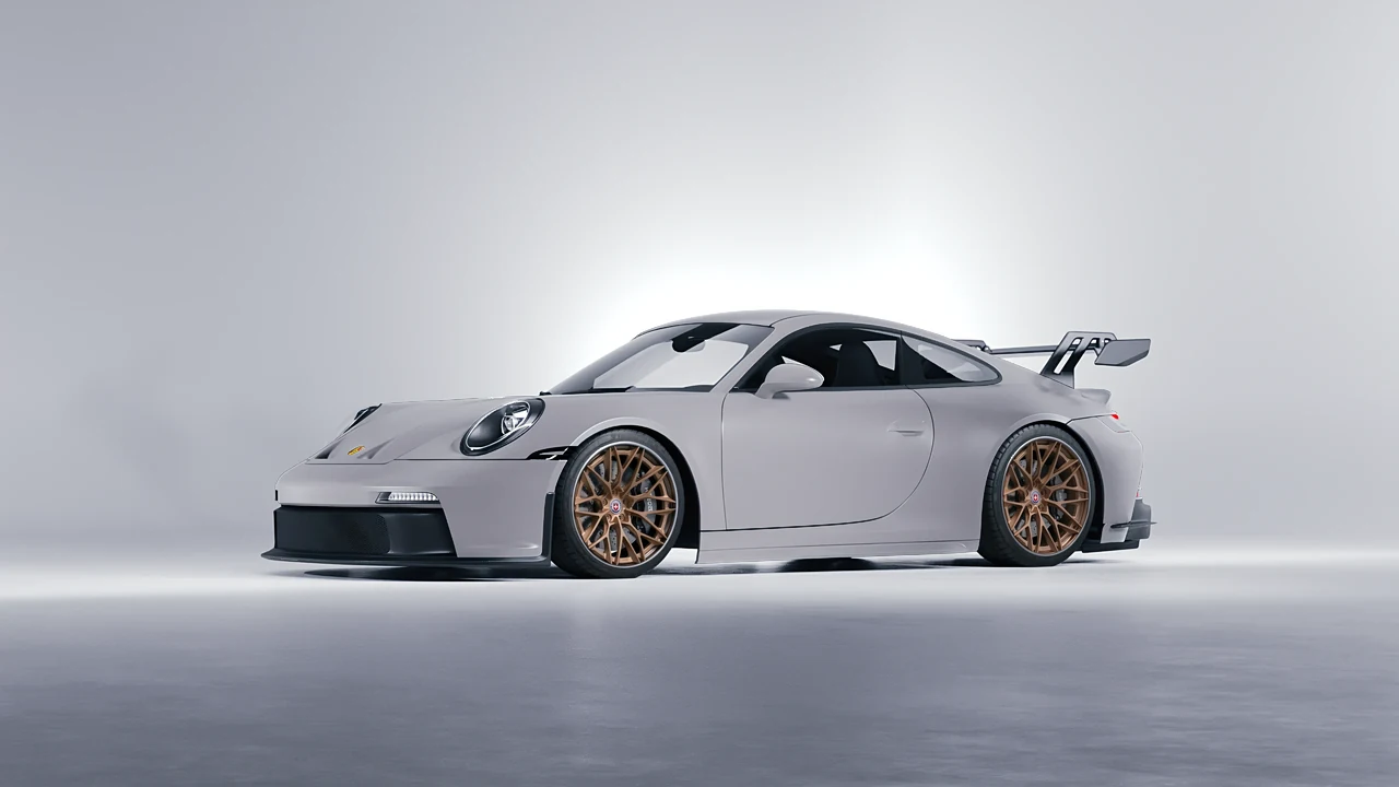 Porsche 911 GT3 2024 on HRE Performance Wheels S200H forged wheels, front three-quarter view