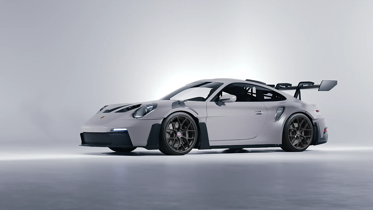 Porsche 911 GT3 RS 2024 on HRE Performance Wheels R161-Lightweight forged wheels, front three-quarter view