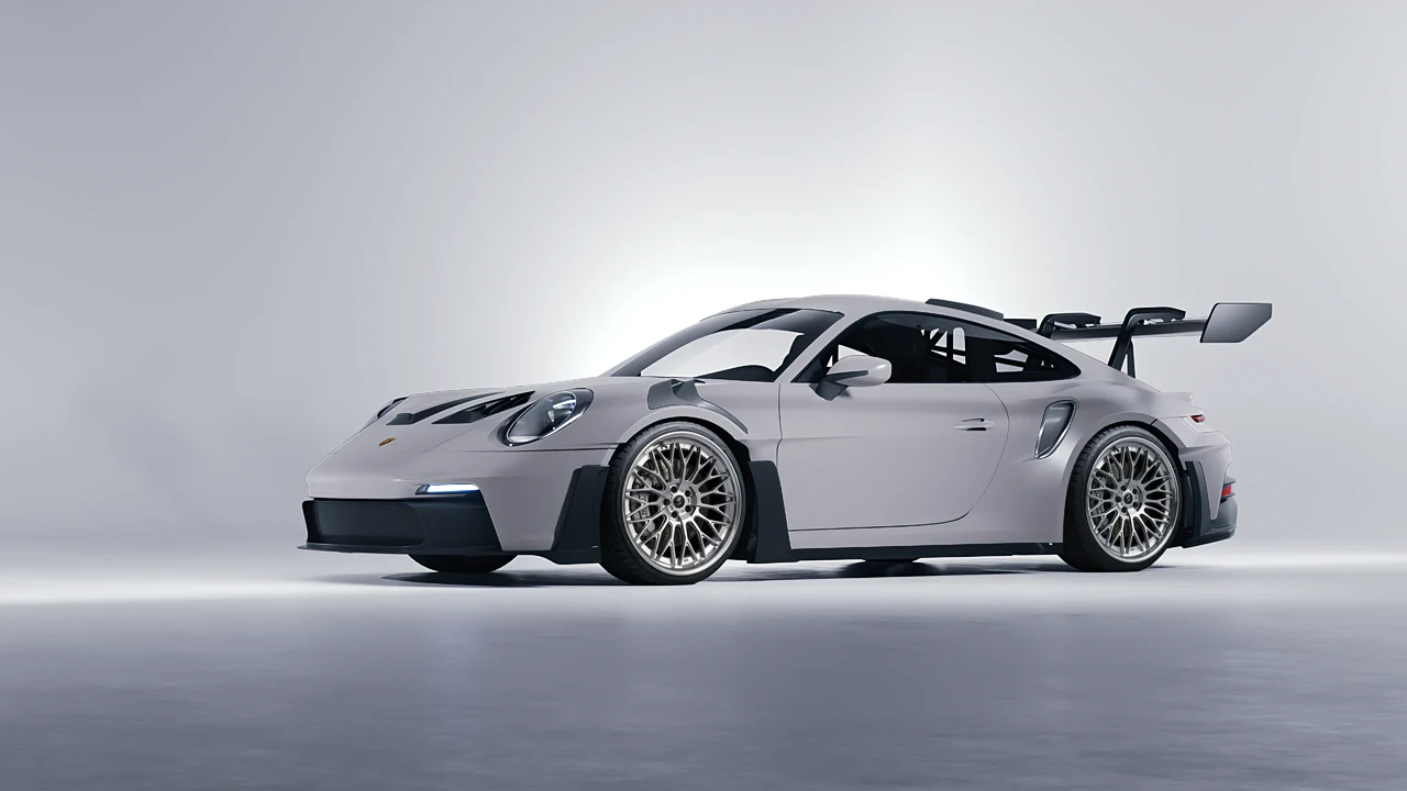 Porsche 911 GT3 RS 2024 on RDB LA Signature forged wheels, front three-quarter view