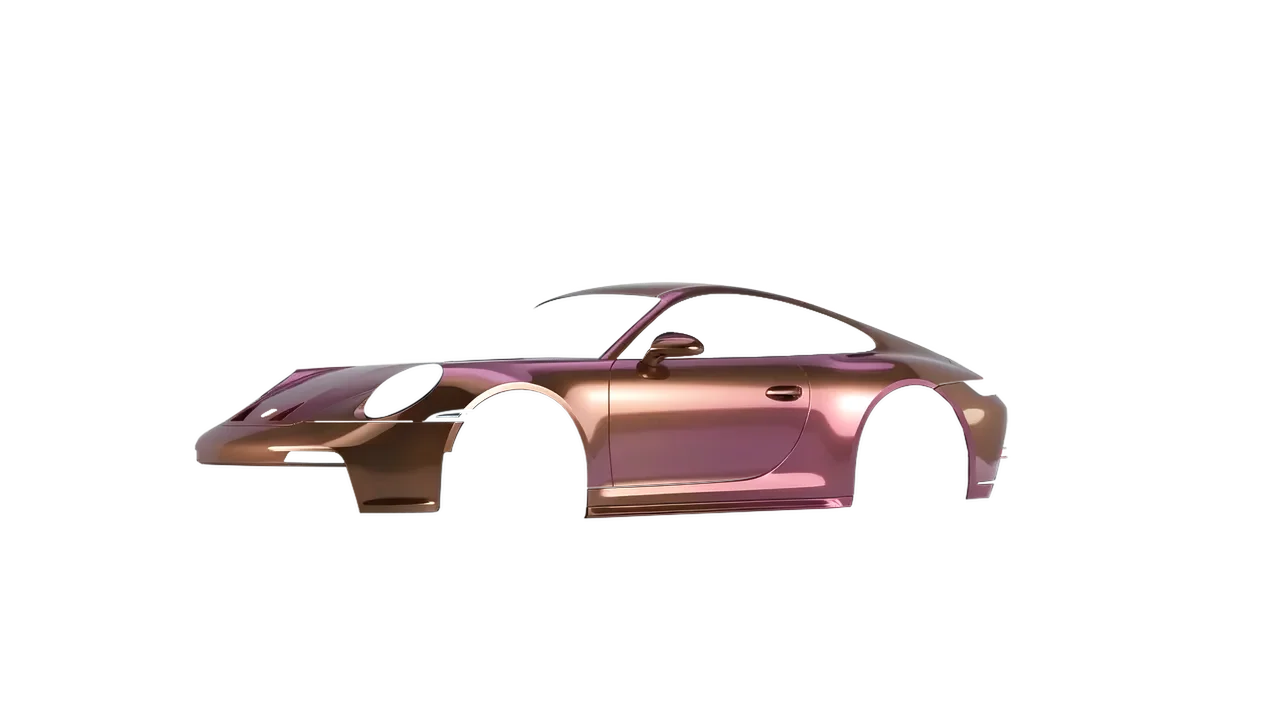 Porsche 911 GT3 Touring 2024 wrapped in Aubergine Bronze Gloss (ORACAL 970RA-990G), front three-quarter view