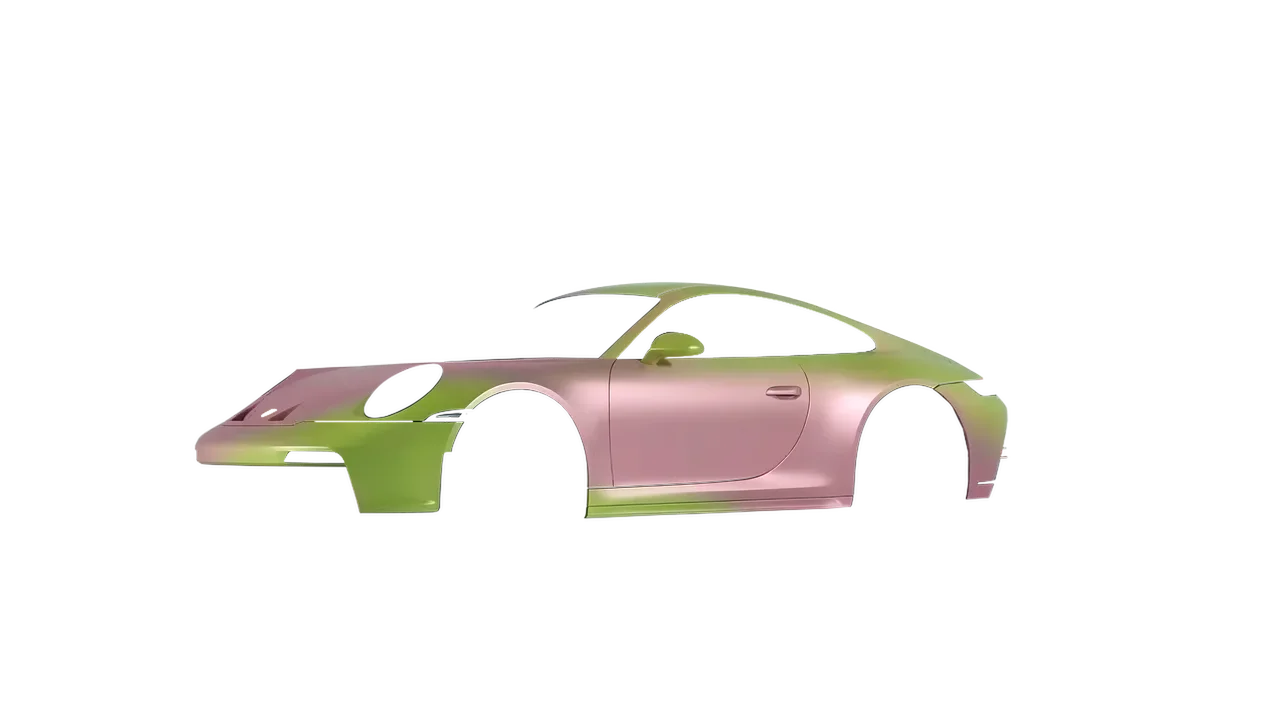 Porsche 911 GT3 Touring 2024 wrapped in Avocado Matt (ORACAL 970RA-317M), front three-quarter view