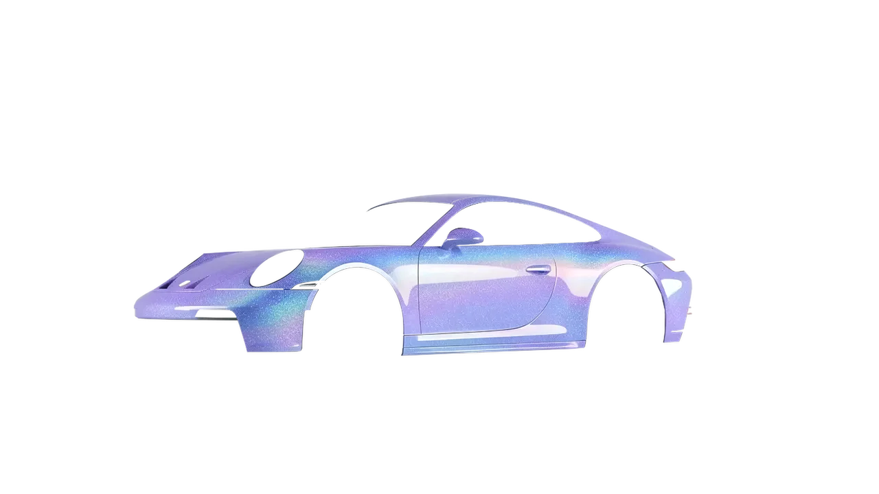 Porsche 911 GT3 Touring 2024 wrapped in Intergalactic Blue Gloss (ORACAL 970RA-155G), front three-quarter view