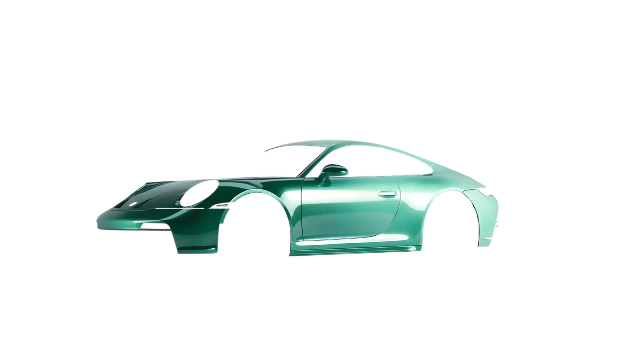 Porsche 911 GT3 Touring 2024 wrapped in Riviera Rush Gloss (ORACAL 970RA-171G), front three-quarter view