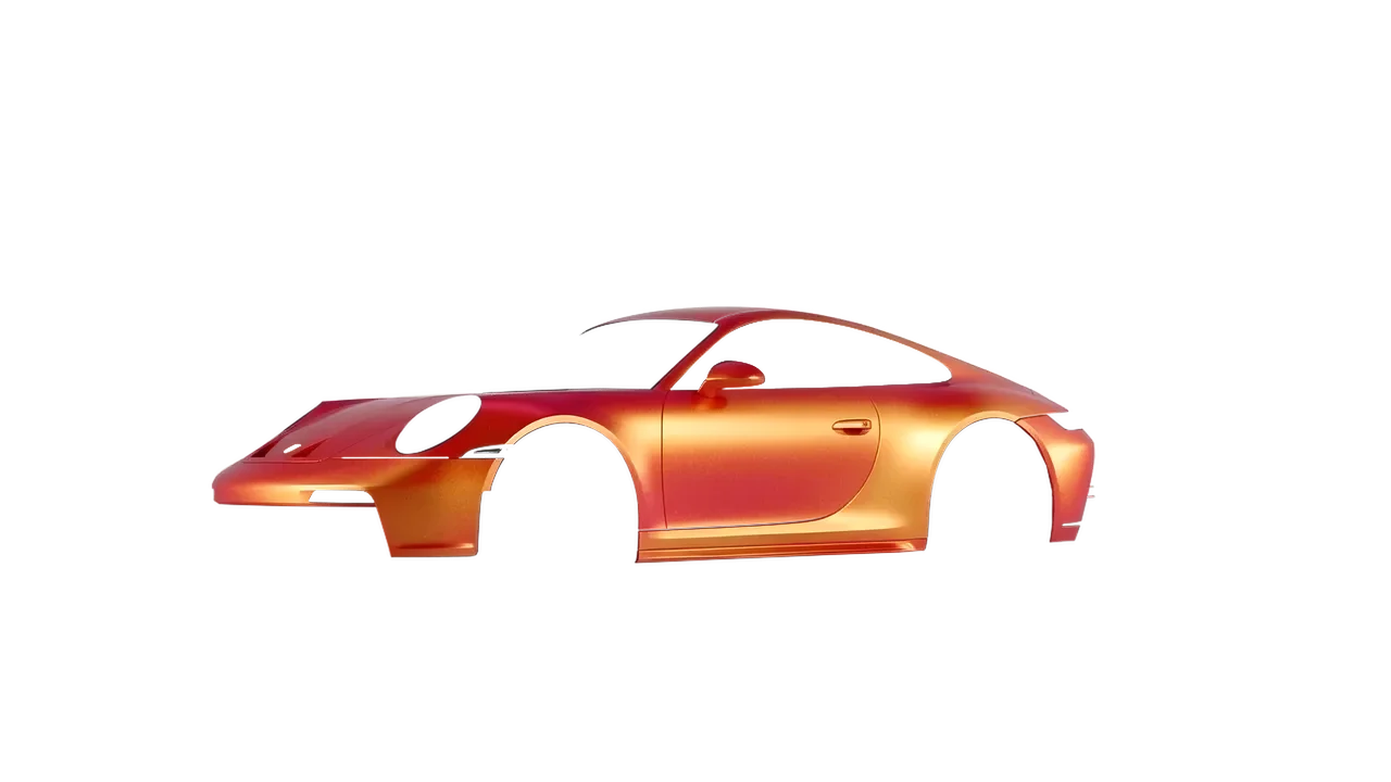 Porsche 911 GT3 Touring 2024 wrapped in Sunset Shift Matt (ORACAL 970RA-100M), front three-quarter view
