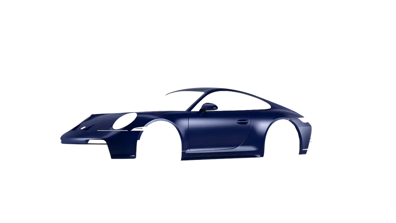 Porsche 911 GT3 Touring 2024 wrapped in Frozen Sapphire Matt (KPMF K75578), front three-quarter view