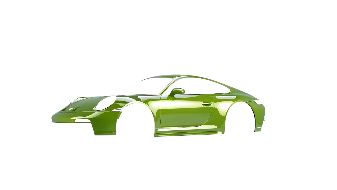 Porsche 911 GT3 Touring 2024 wrapped in Algae Green Gloss (ORACAL 970RA-688G), front three-quarter view