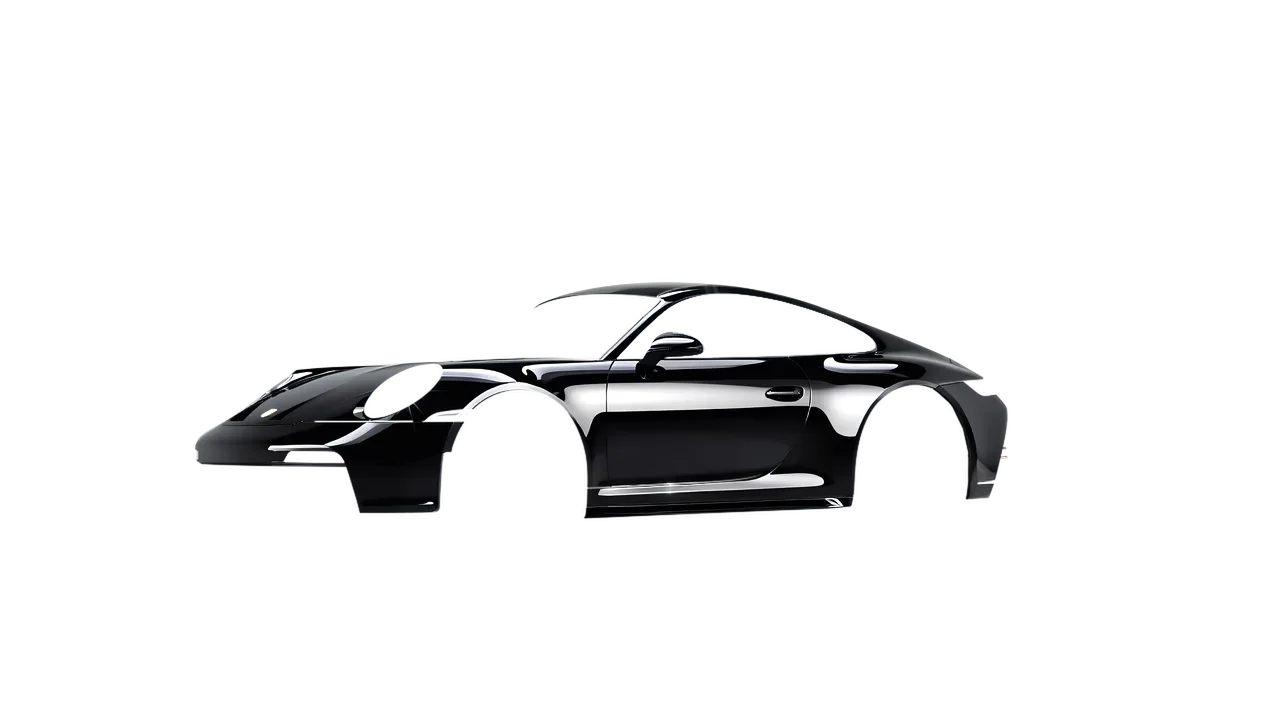 Porsche 911 GT3 Touring 2024 wrapped in Black Gloss (ORACAL 970RA-070G), front three-quarter view