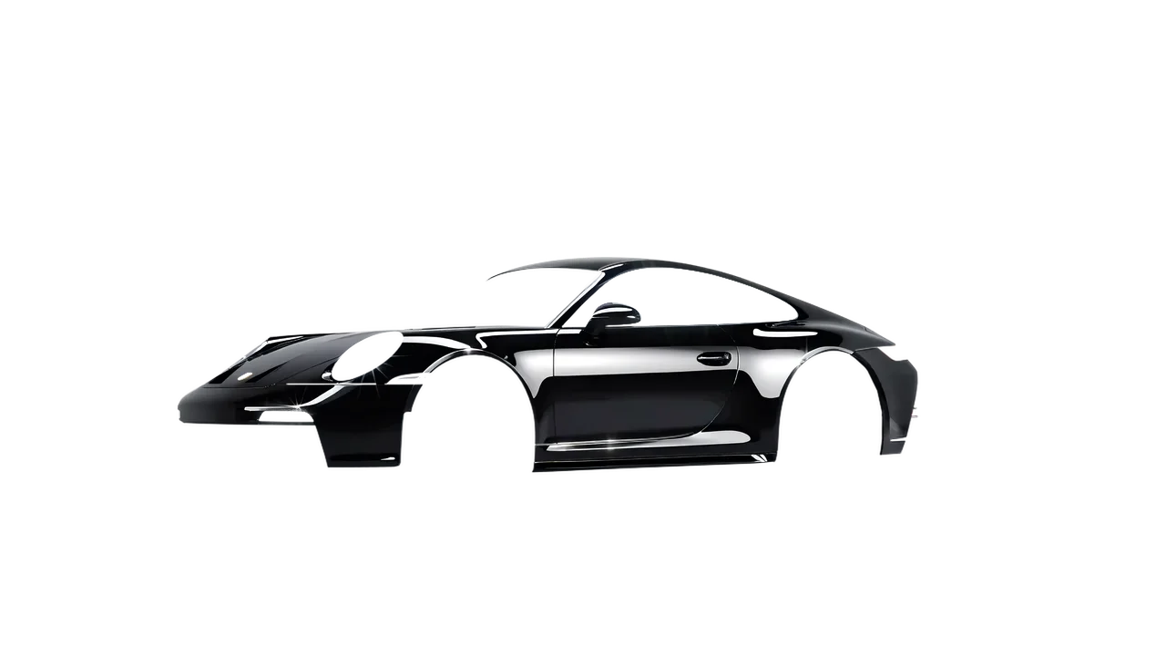 Porsche 911 GT3 Touring 2024 wrapped in Black Gloss (KPMF K88021), front three-quarter view