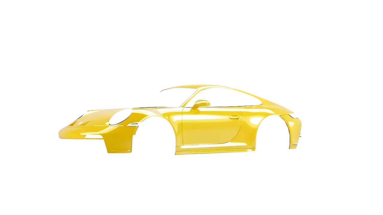Porsche 911 GT3 Touring 2024 wrapped in Canary Yellow Gloss (ORACAL 970RA-235G), front three-quarter view