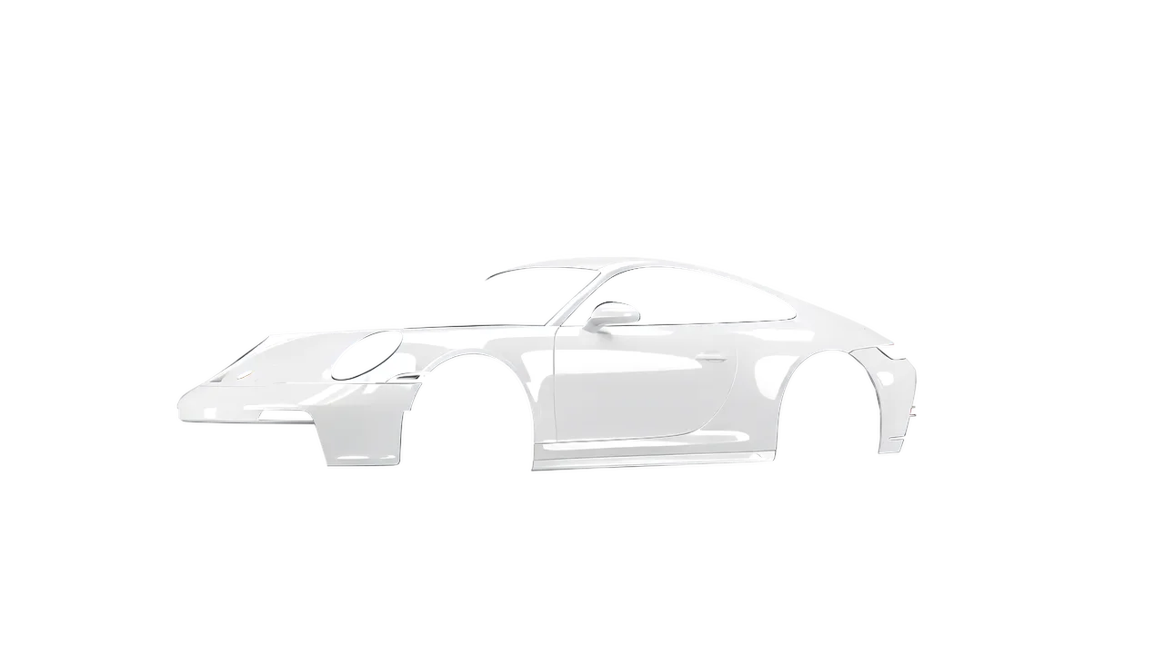 Porsche 911 GT3 Touring 2024 wrapped in Chalk White Gloss (KPMF K75411), front three-quarter view