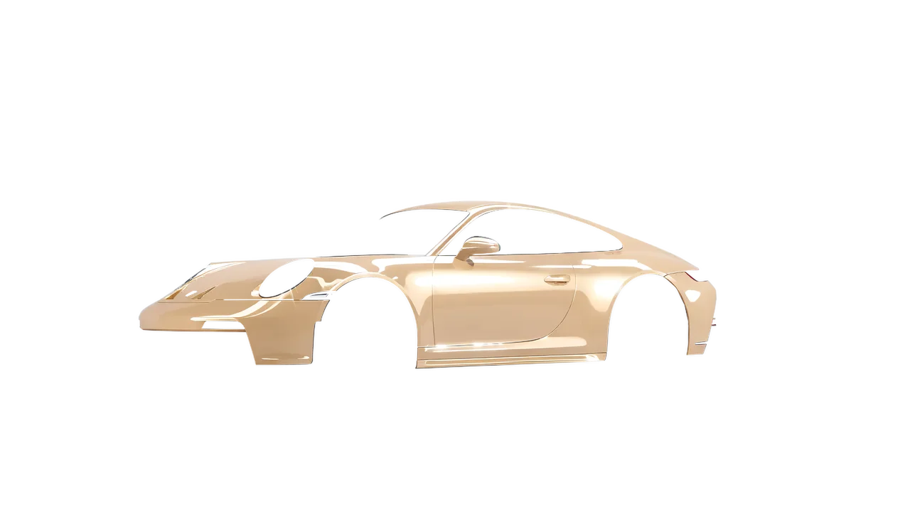 Porsche 911 GT3 Touring 2024 wrapped in Champagne Myst Gloss (ORACAL 970RA-996G), front three-quarter view