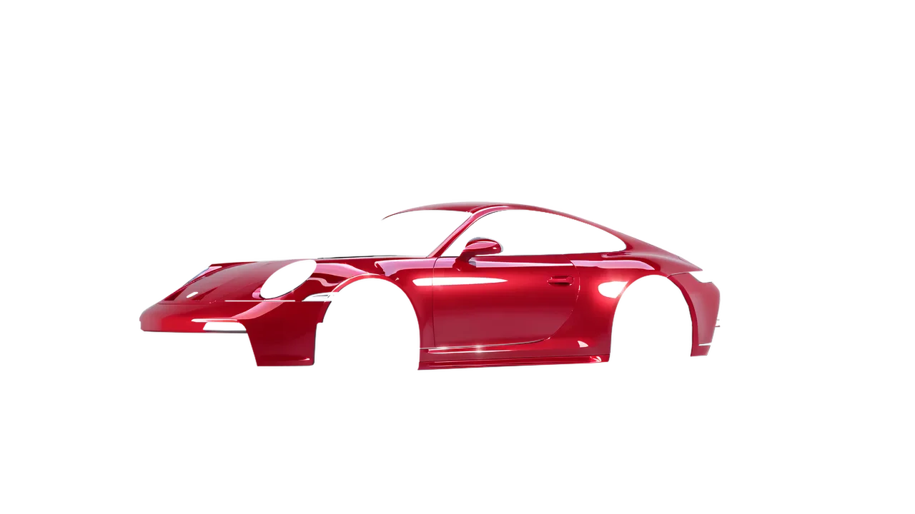 Porsche 911 GT3 Touring 2024 wrapped in Chili Red Gloss (ORACAL 970RA-371G), front three-quarter view