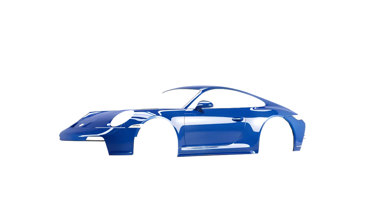 Porsche 911 GT3 Touring 2024 wrapped in Fjord Blue Gloss (ORACAL 970RA-547G), front three-quarter view