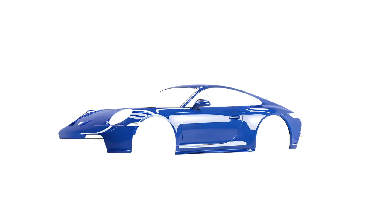 Porsche 911 GT3 Touring 2024 wrapped in Glacier Blue Gloss (ORACAL 970RA-555G), front three-quarter view
