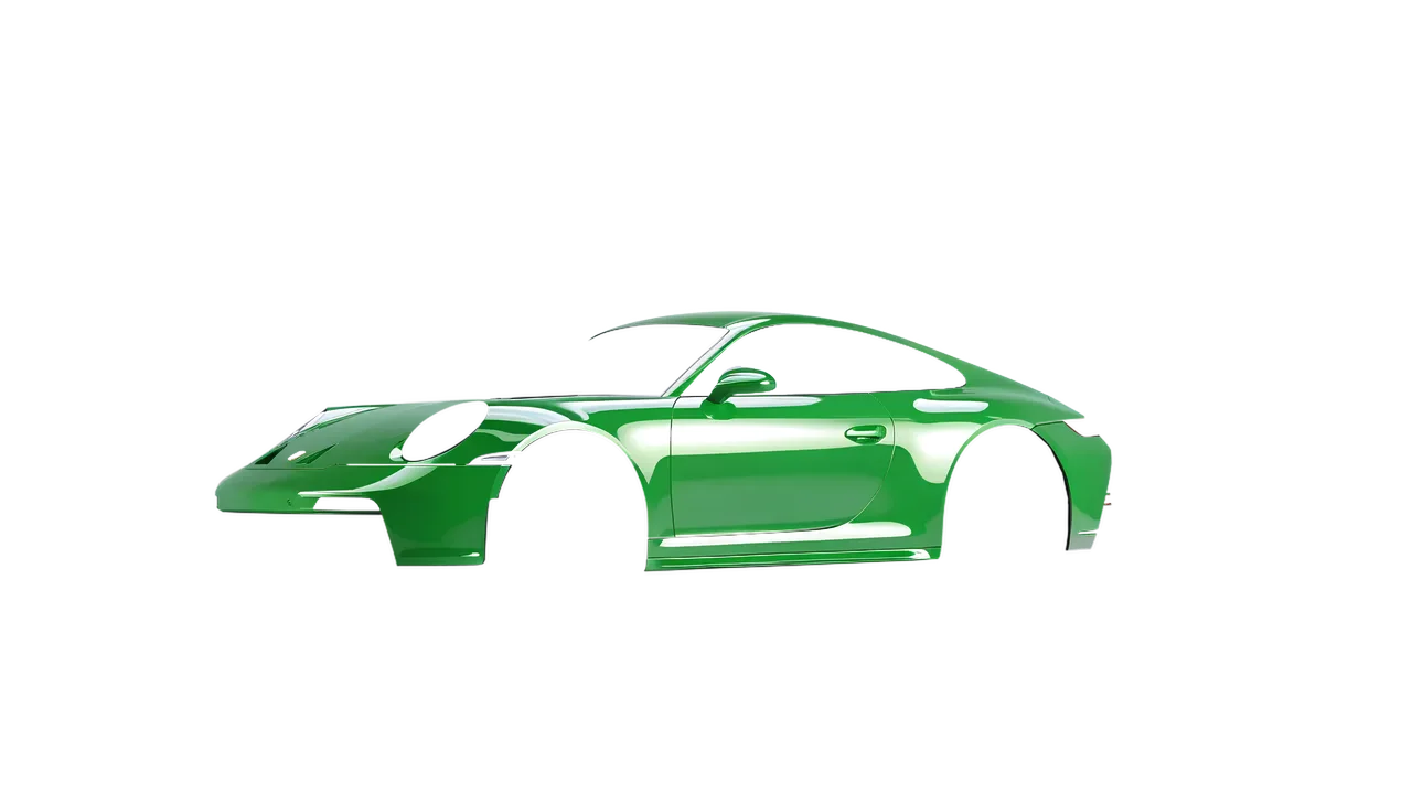 Porsche 911 GT3 Touring 2024 wrapped in Grass Green Gloss (ORACAL 970RA-602G), front three-quarter view