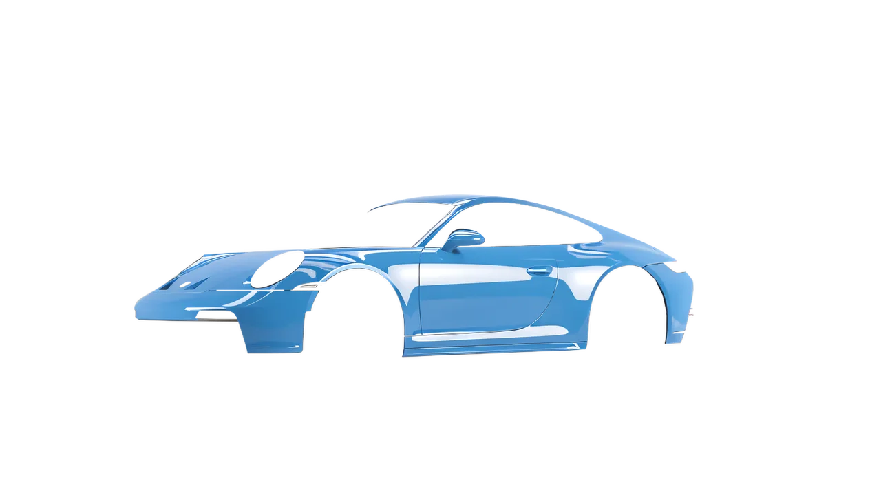 Porsche 911 GT3 Touring 2024 wrapped in Ice Blue Gloss (ORACAL 970RA-056G), front three-quarter view