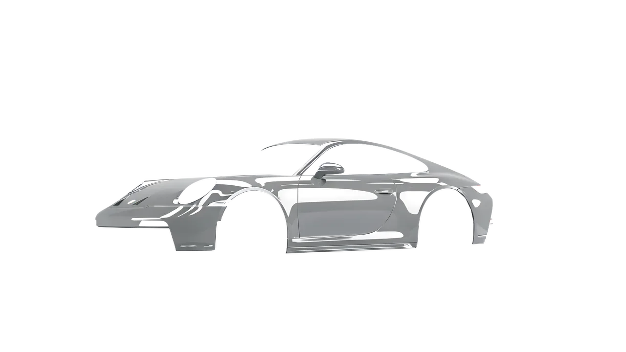 Porsche 911 GT3 Touring 2024 wrapped in Ice Grey Gloss (ORACAL 970RA-724G), front three-quarter view