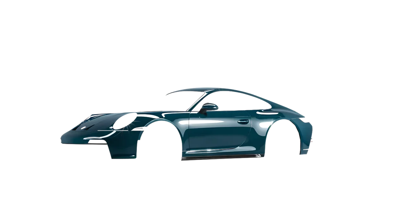 Porsche 911 GT3 Touring 2024 wrapped in Juniper Gloss (ORACAL 970RA-689G), front three-quarter view