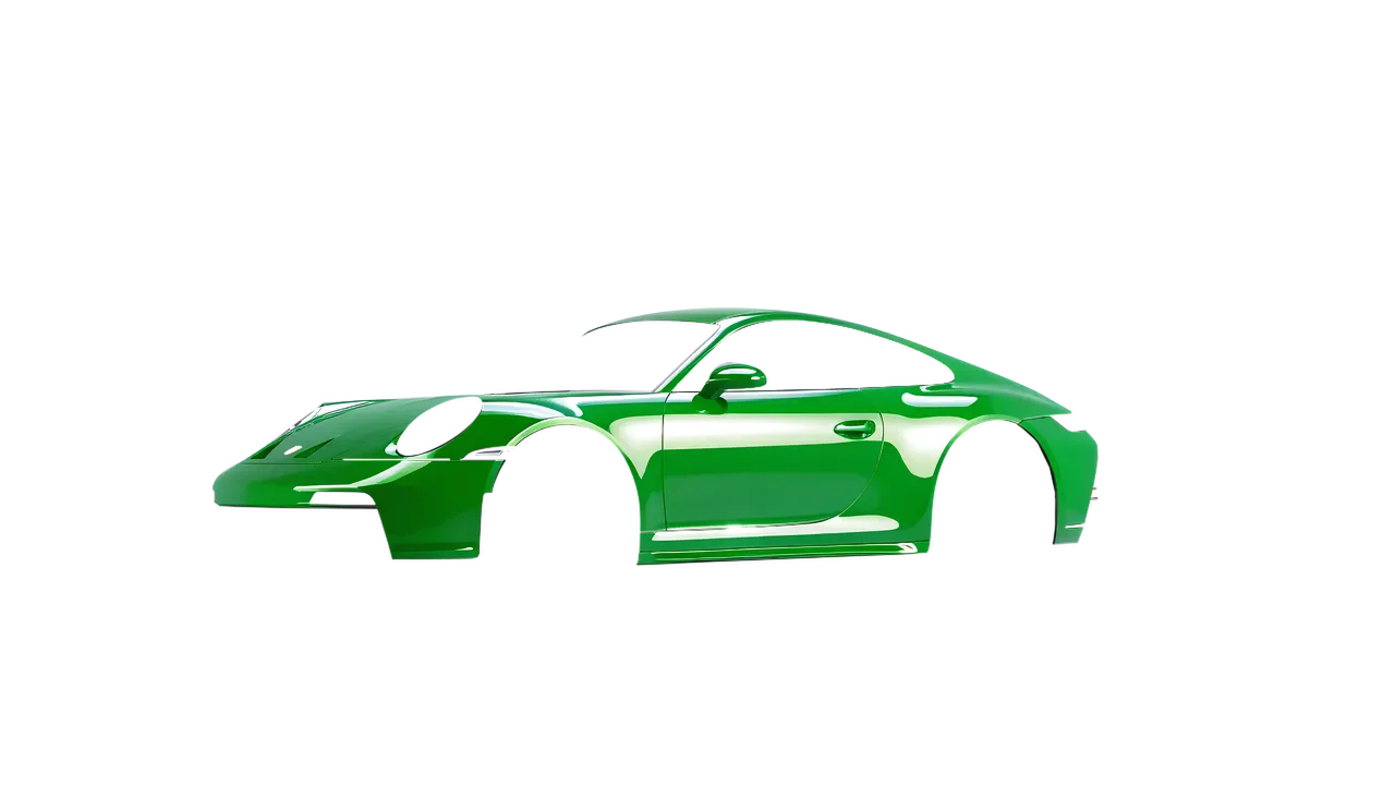 Porsche 911 GT3 Touring 2024 wrapped in Lawn Green Gloss (ORACAL 970RA-464G), front three-quarter view