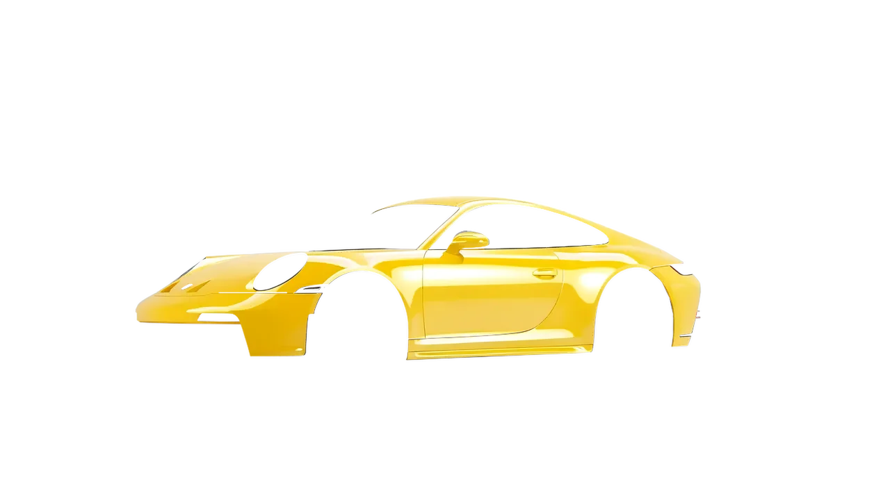 Porsche 911 GT3 Touring 2024 wrapped in Light Yellow Gloss (ORACAL 970RA-022G), front three-quarter view