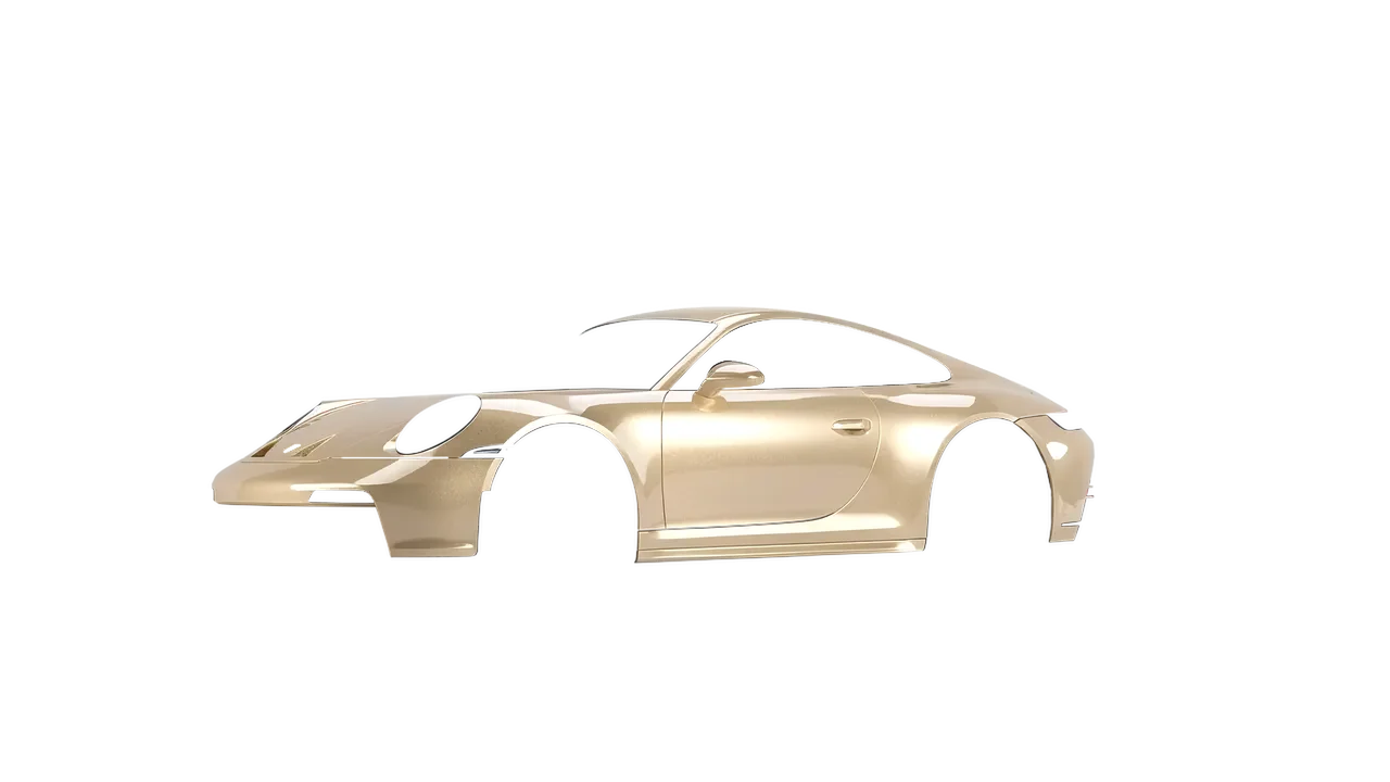 Porsche 911 GT3 Touring 2024 wrapped in Brass Gloss (ORACAL 970RA-922G), front three-quarter view