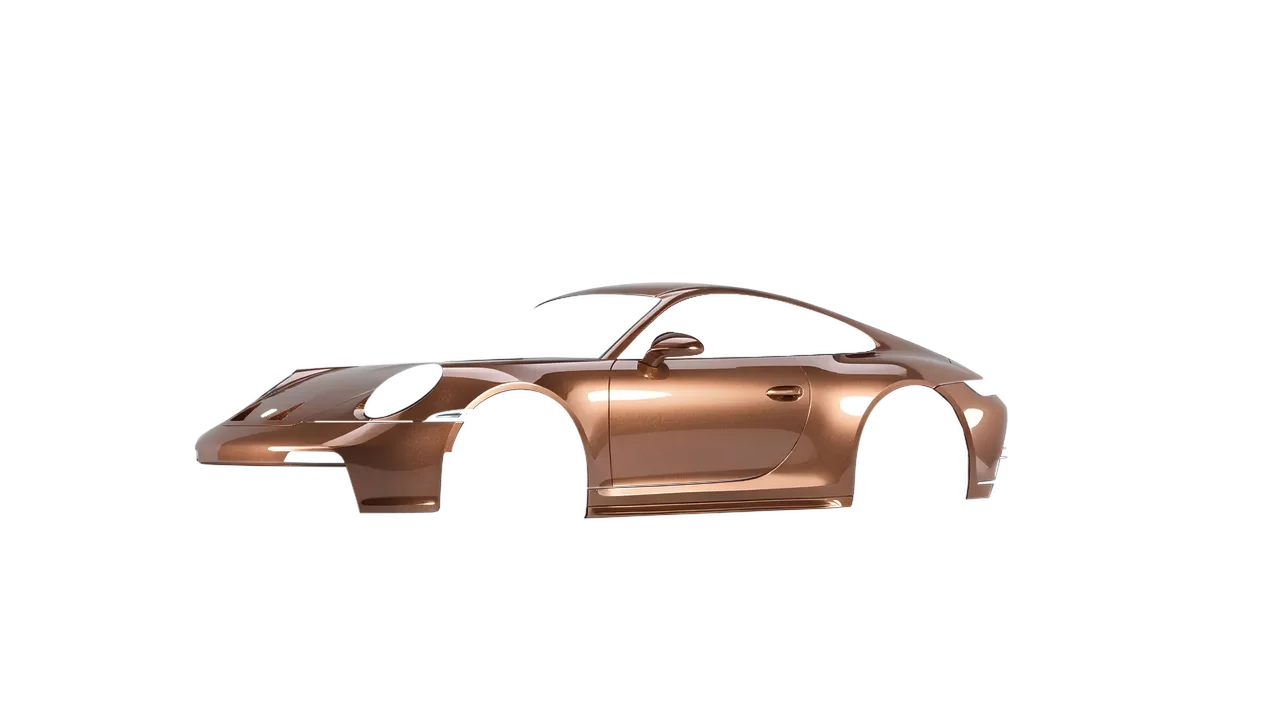 Porsche 911 GT3 Touring 2024 wrapped in Bronze Antique Gloss (ORACAL 970RA-921G), front three-quarter view