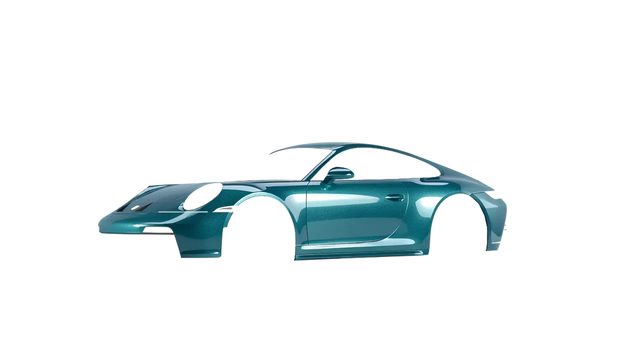 Porsche 911 GT3 Touring 2024 wrapped in Dynamic Teal Gloss (KPMF K75455), front three-quarter view