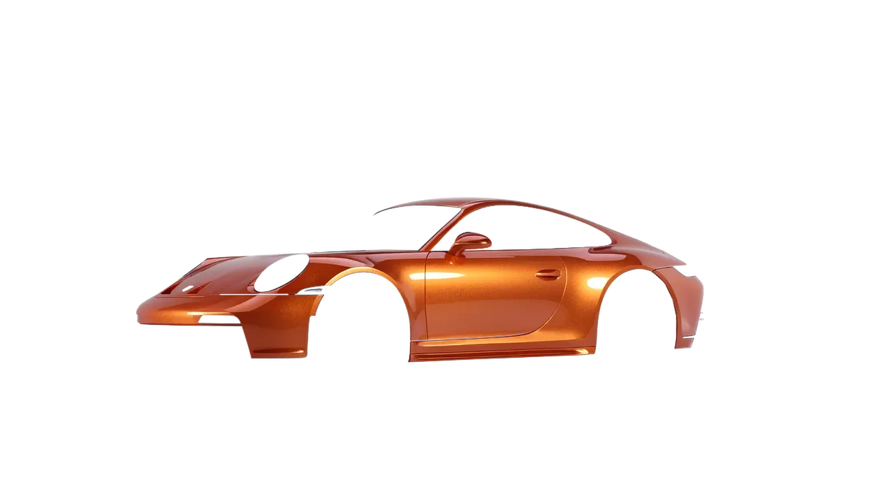 Porsche 911 GT3 Touring 2024 wrapped in Ember Orange Gloss (KPMF K75404), front three-quarter view