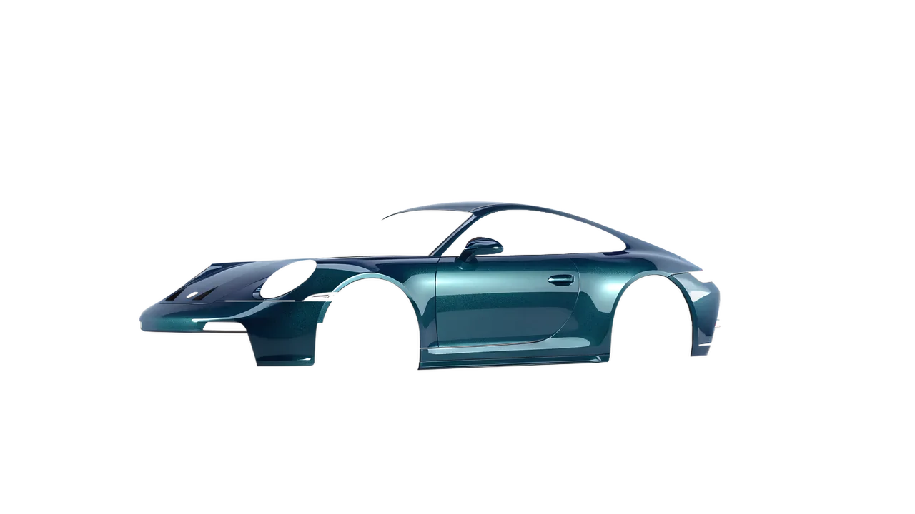 Porsche 911 GT3 Touring 2024 wrapped in Excelsior Blue Gloss (KPMF K75441), front three-quarter view