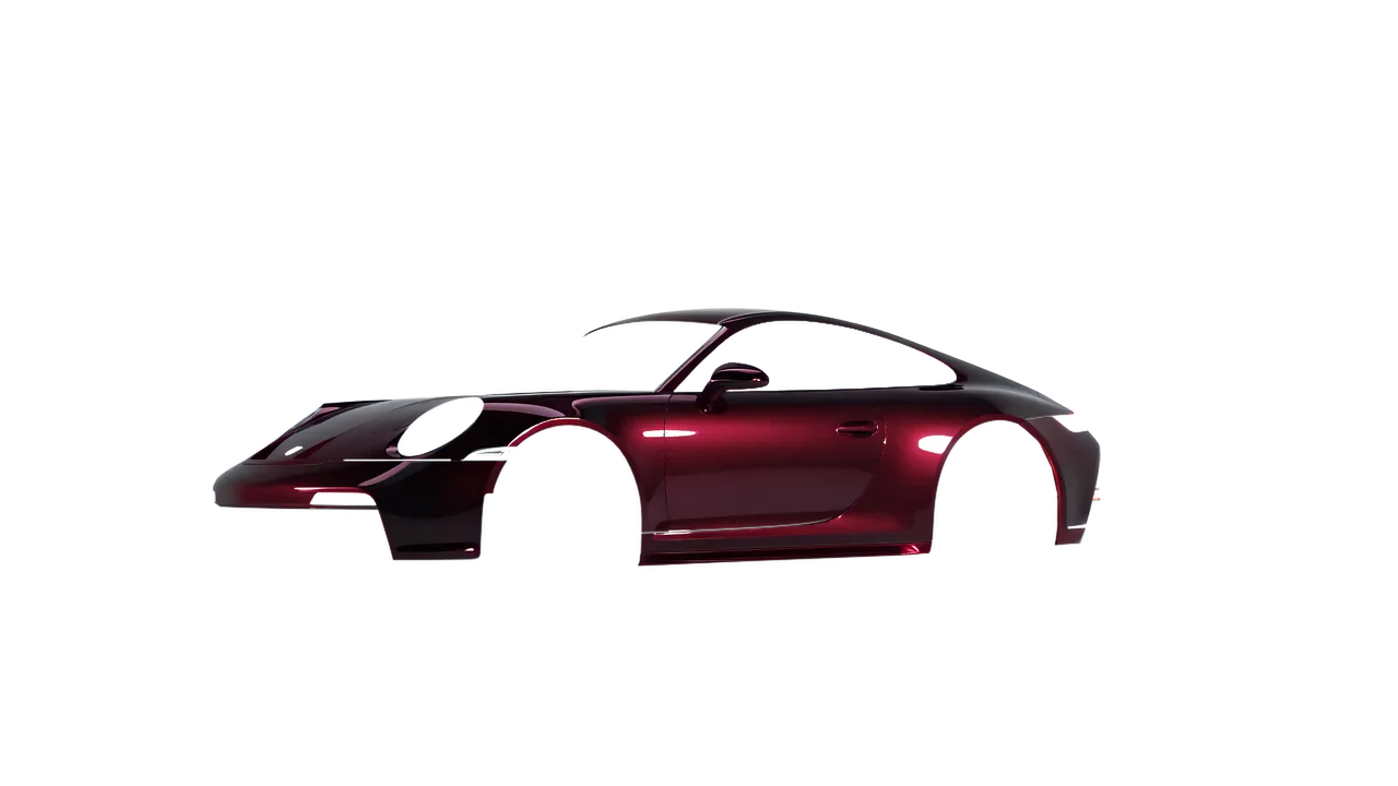 Porsche 911 GT3 Touring 2024 wrapped in Midnight Crimson Bloom Gloss (KPMF K75447), front three-quarter view