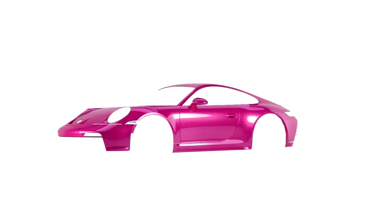 Porsche 911 GT3 Touring 2024 wrapped in Momentum Pink Gloss (KPMF K75406), front three-quarter view