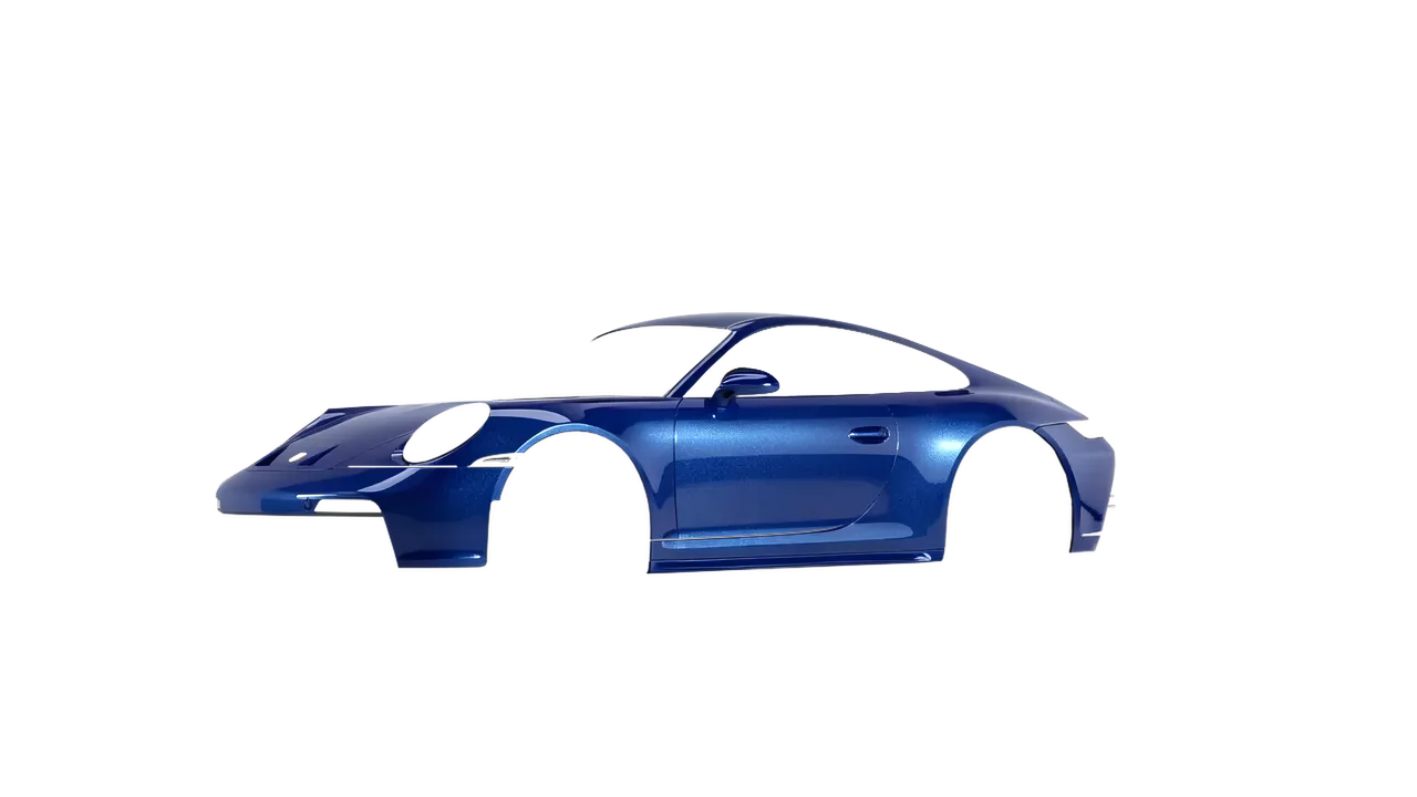 Porsche 911 GT3 Touring 2024 wrapped in Night Blue Gloss (ORACAL 970RA-196G), front three-quarter view
