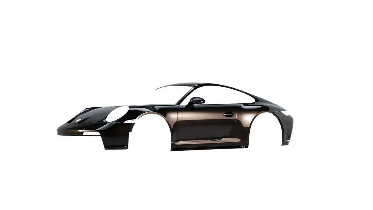 Porsche 911 GT3 Touring 2024 wrapped in Phantom Black Metallic Gloss (KPMF K75448), front three-quarter view
