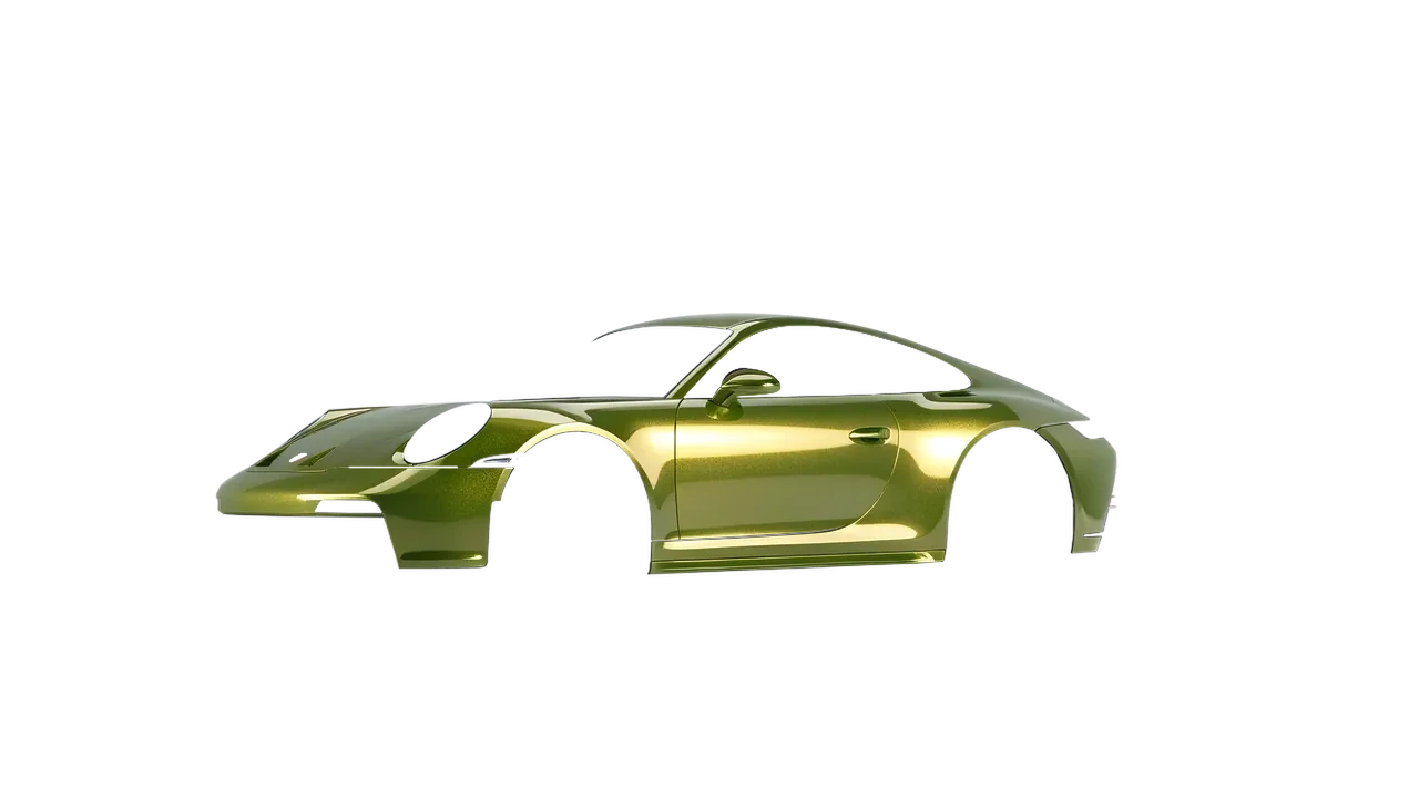 Porsche 911 GT3 Touring 2024 wrapped in Solar Flash Gloss (KPMF K75409), front three-quarter view