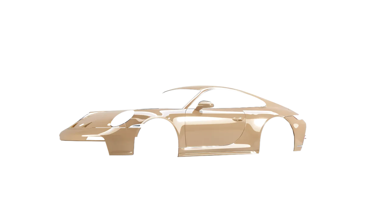 Porsche 911 GT3 Touring 2024 wrapped in Papyrus Gloss (ORACAL 970RA-816G), front three-quarter view