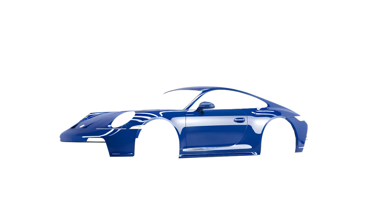 Porsche 911 GT3 Touring 2024 wrapped in Police Blue Gloss (ORACAL 970RA-572G), front three-quarter view