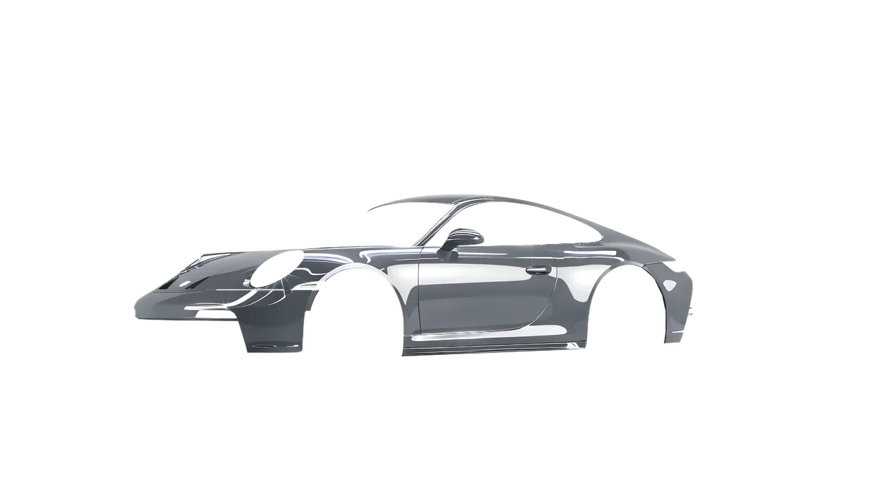 Porsche 911 GT3 Touring 2024 wrapped in Simple Grey Gloss (ORACAL 970RA-730G), front three-quarter view