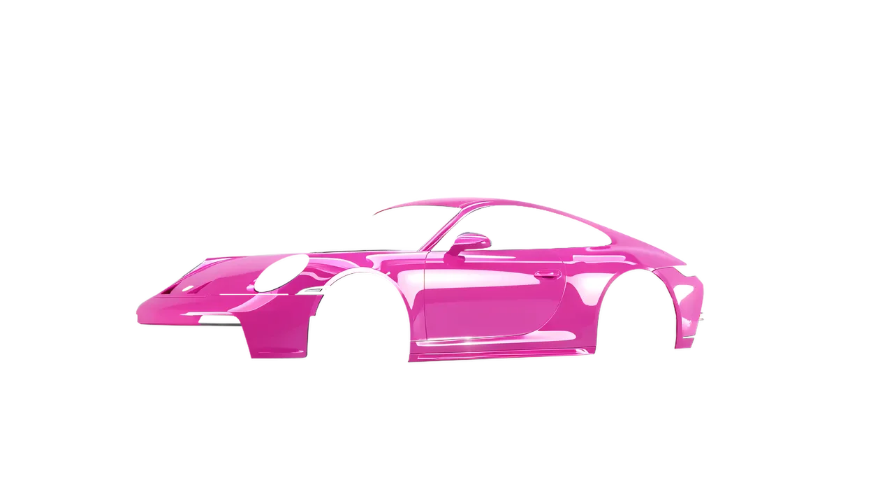 Porsche 911 GT3 Touring 2024 wrapped in Soft Pink Gloss (ORACAL 970RA-045G), front three-quarter view