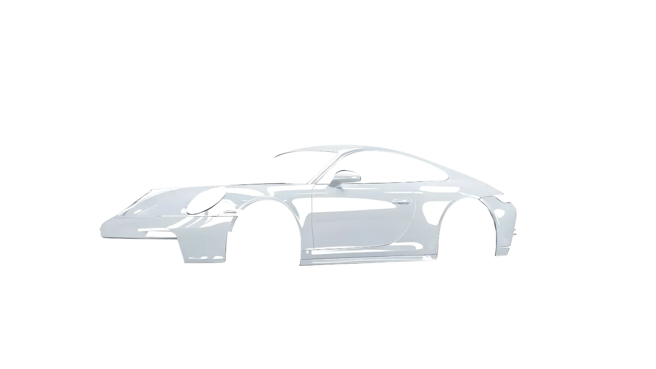 Porsche 911 GT3 Touring 2024 wrapped in Stone Grey Gloss (ORACAL 970RA-711G), front three-quarter view